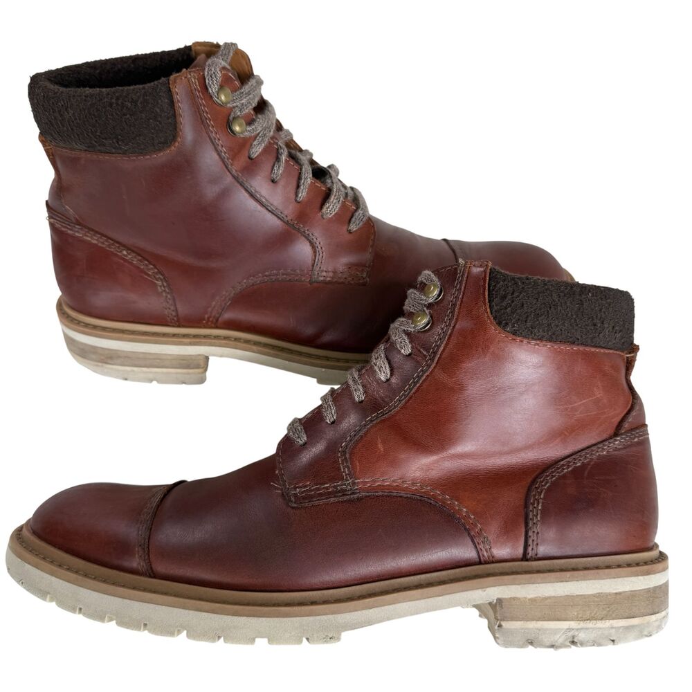 Johnston & Murphy - Barrett Cap Toe Boot Size 9M Cognac Full Grain